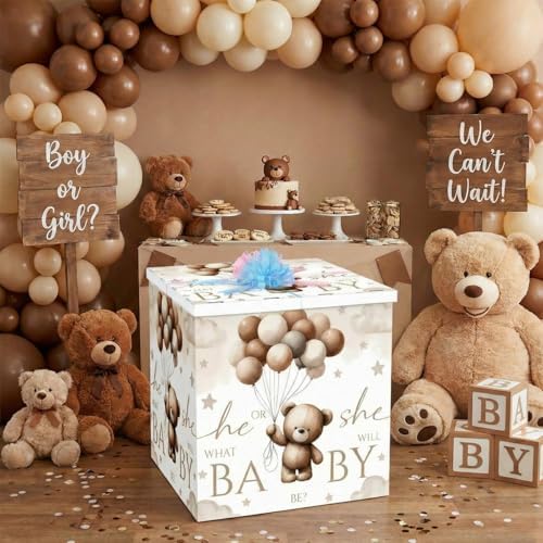 AmazingSpark 28in Giant Gender Reveal Gift Box Kit, Neutral Bear - Image 6