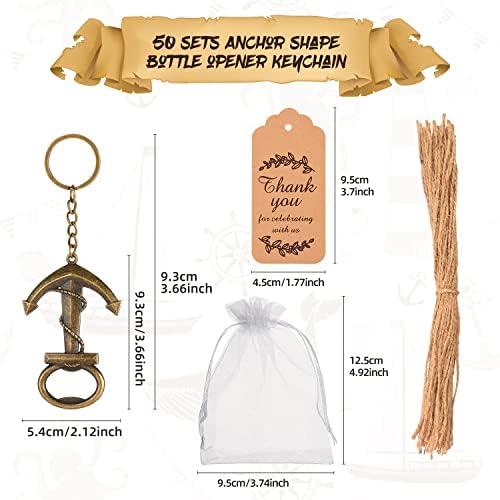 50 Pcs Retro Anchor Bottle Opener Wedding Favors for Guest(Retro Anchor) - Image 2