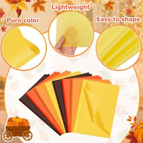 500 Sheets Orange Brown Tissue Paper 15x20 Inch for Thanksgiving Gift Bags - Image 4