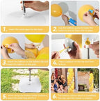 2 Sets Adjustable Balloon Column Stand Kit with Bases（Golden Yellow） - Image 5