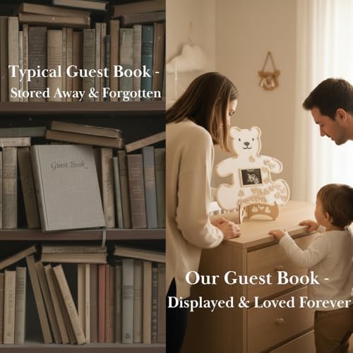 The Real Bossy Baby Baby Memory Keepsake Frame Guestbook – Luxury Baby Shower & First Birthday Guest Book Alternative – Preserve Wishes, Messages & First Year Memories in a Beautiful Nursery Display - Image 6