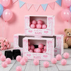 8 Sets Pink Bows Baby Shower Swing Shaking Balls Activity Set for Adults - Image 4