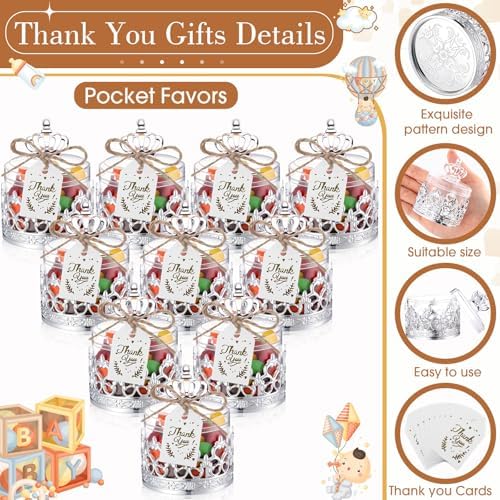 Jingmore 60 Sets Mini Crown Candy Boxes Party Favor,Sliver - Image 3