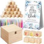 Marsui 136 Pcs Baby Shower Blocks to Decorate Game Kit, Blue Butterfly by Marsui