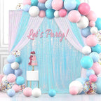 Blue Iridescent Sequin Backdrop 7ft x 7ft Glitter Photo Booth Backdrop - Image 3
