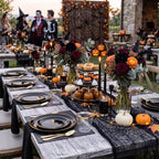 KIRE 60PCS Black Plastic Plates - Black Disposable Plates with Gold Rim - Include 30Pcs 10.25inch for Dinner and 30Pcs 7.5inch for Dessert for Wedding/Graduation/Party/Halloween - Image 2