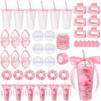 Teenyyou 6 Sets Baby Shower Game Gifts for Players Baby Shower Favors Tumbler Hair Comb Powder Puff Hair Claw Gift Bag Thanks Tags for Wedding Bridal Favors Party Guests by Teenyyou