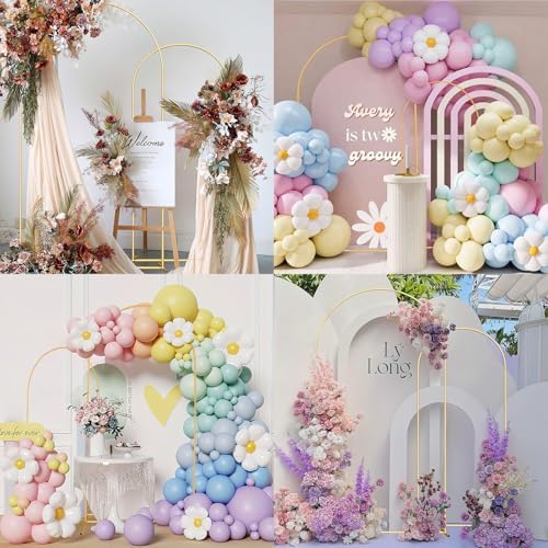 Wedding Arch Backdrop Stand Set of 2 (7.2FT, 6FT) Gold Wedding Balloon Arched Backdrop Stand Square Arch Frame for Birthday Party Bridal Baby Shower Ceremony Decoration - Image 7