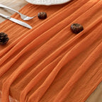 10Pcs Fall Orange Cheesecloth Table Runner 120 Inch Party Boho Home Decor - Image 3