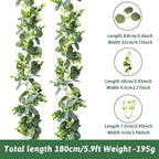 MAKHOT 2pcs Artificial Eucalyptus Garland, 5.9FT Greenery Garland Flower Spring Summer Green Garlands Vines Decoration, Fake Silver Dollar Eucalyptus Leaves Vines for Table Home Wedding Party Decor - Image 4