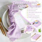 Showgeous 30 Pack Lavender Cloth Napkins with Fringe, 16x16 inch - Image 5