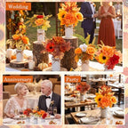 Zeyune 6 Set Artificial Centerpiece, Yellow, Orange, Red, Stylish Style - Image 4