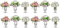 Glassseam Pedestal Vases Bulk, 12Pcs Small Glass Vases for Centerpieces by Glasseam