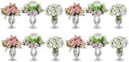 Glassseam Pedestal Vases Bulk, 12Pcs Small Glass Vases for Centerpieces by Glasseam