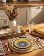 Hioasis Yellow Plastic Plates, Boho Plates, 60 Pcs for 30 Guests - Image 4