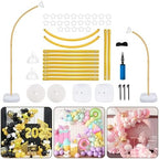 Balloon Arch Stand with Base 8.2FT & 6FT Gold Half Arch Balloon Stand by CYAOOI