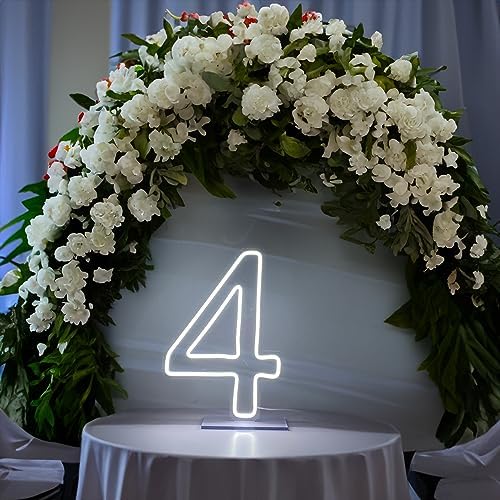 LED Neon Signs Number 4 Birthdays Decor Neon Lights Party USB Plus Battery Case Light up your baby's birthday with our Neon Number Four Sign (Number 4) - Image 4