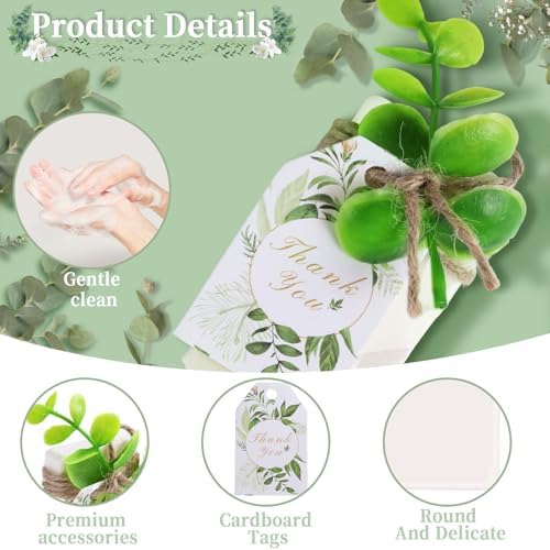 50PCS Handmade Soap Wedding Favor Mini Soap Bars Gifts for Bridal Shower Baby Shower Party Favors for Theme Party Decorations with Mini Dried Flowers Thank You Kraft Paper Packaging Box - Image 3