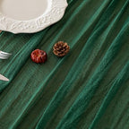 6Pcs Emerald Green Cheesecloth Table Runner 120 Inches for Party Home Decor - Image 3