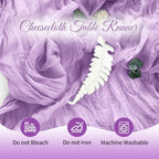 Lavender Boho Cheesecloth Table Runner 12 Pack 17x108 Inch Sheer Gauze - Image 4