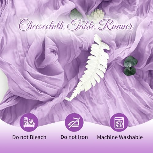 Lavender Boho Cheesecloth Table Runner 12 Pack 17x108 Inch Sheer Gauze - Image 4
