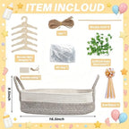 Large Baby Shower Basket Empty Baby Shower Crate Closet Woven Baskets - Image 2