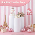 3PCS White Cylinder Pedestal Stands for Party Round Pedestal Display Plinth Pillars PVC Dessert Table Display for Wedding Birthday Party Art Decor(3PCS-Cylinder-1) - Image 5