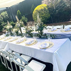 6 Pack Tablecloth 60 x 126 inch Polyester Table Cloth for 8 Foot Rectangle Tables,Stain and Wrinkle Resistant Washable Fabric Table Covers Polyester White Table Clothes for Wedding,Party,Banquet - Image 4