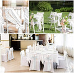 YMHPRIDE 60 PCS White Satin Chair Sashes, 7x108 Inch Ties Chair Bows - Image 7