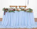 14FT Baby Blue Table Skirt 2 Layer Chiffon Table Skirts Tablecloth for Boy Gender Birthday Mermaid Theme Party Decoration by QueenDream