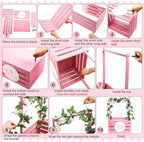 Barydat Wooden Baby Shower Basket Gender Reveal Crate Closet, Pink, Girl - Image 4