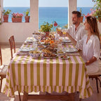 Tudomro Striped Tablecloth, Rectangle, Olive, Dusty Rose, 60'' X 120'' - Image 5
