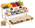 Lifewit 3 Tier Serving Tray for Party, Plastic Tiered Food Serving Platters by Lifewit