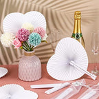Gerrii 50 Pcs Folding Handheld Fans Paper White Wedding Fans Heart Shaped Folding Fans with Labels and Gift Bags for Wedding Celebration Birthday Party Bridal Shower Favors Kids Supplies - Image 6
