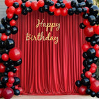 20ft x 10ft Wrinkle Free Red Backdrop Curtains for Parties, 4 Panels 5x10ft Polyester Photo Backdrop Drapes for Weddings Birthday Party Christmas Photography Background Cloth - Image 5