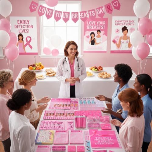 Eaasty 120 Pcs Breast Cancer Awareness Items Bulk, Pink Ribbon Gifts Favors - Image 5