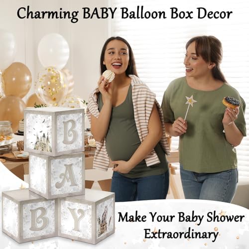 Chunful 4 Pcs Magical Wizard Baby Shower Boxes Magic Theme Balloon Blocks - Image 5