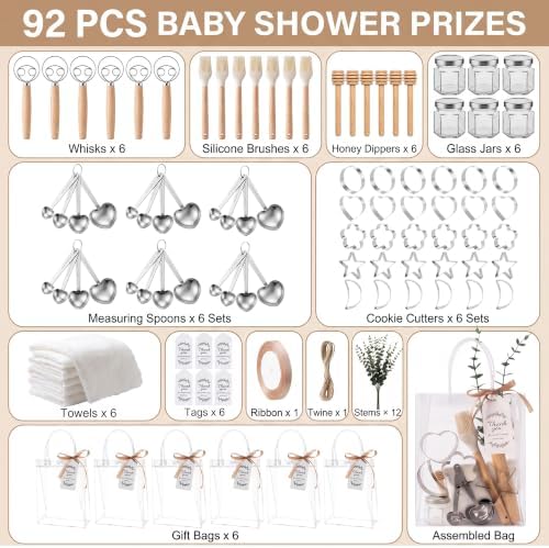 92Pcs Baby Shower Prizes for Game Winners Favors，Bulk Gifts for Guests - Image 2