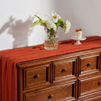 Goodluck 6 Pack Terracotta Cheesecloth Table Runner 35" x 120" Extra Wide - Image 6