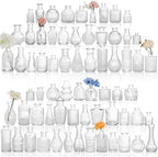 68pcs Clear Glass Bud Vase Set, Small Glass Vases for Centerpieces in Bulk by Fixwal