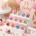 Nuenen 36 Pcs Baby Shower Favors, Mini Pacifier Candy Bottles 3.15", Pink - Image 4