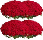 Auihiay 104pcs Red Roses Artificial Flowers, Realistic Faux Red Roses by Auihiay