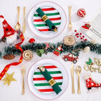 WONDERFUL 180Pcs Easy Prep Christmas Plastic Plates For Dinner Tree Design - Image 5