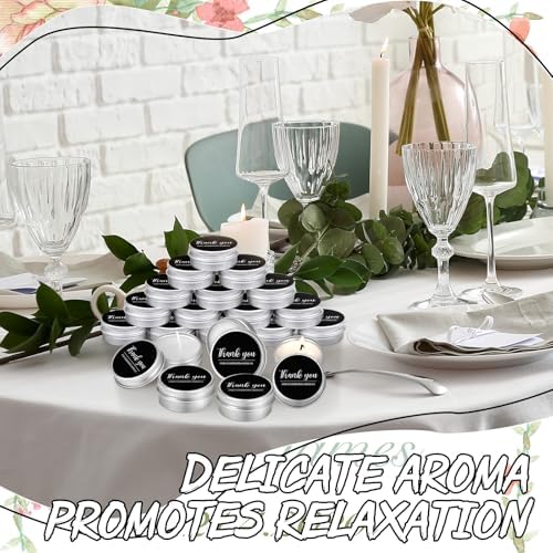 Mtlee 50 Pcs Black Wedding Thank You Candles Gifts for Guests Baby Shower - Image 5