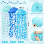 Soulchen 20 Pcs Jellyfish Lantern with Curtain Bubble Streamer, Blue - Image 3