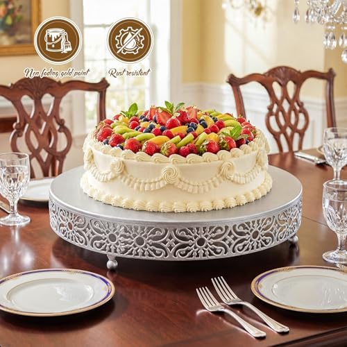 Wenqik 20 Inch Cake Stand Round Metal Cupcake - Image 4