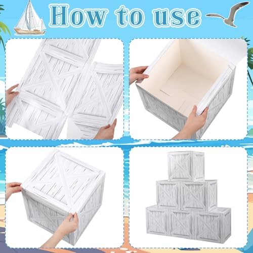 JellyArch 18 Pcs Nautical Party Decor Treasure Chest set, Blue, Nautical - Image 3