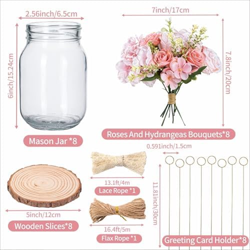 Mason Jar Centerpiece Table Decorations for Dining Room Farmhouse Decor - Image 2