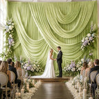 20ft x 10ft Sage Green Backdrop Curtains for Parties, 4 Panels 5ft x 10ft Wrinkle-Free Drapes for Wedding Backdrop Engagement Bridal Shower Boho Rustic Baby Shower Photo Background Curtain - Image 4