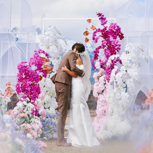 Asee'm 6.6FTx4FT White Wedding Arch Backdrop Stand Square Metal - Image 4